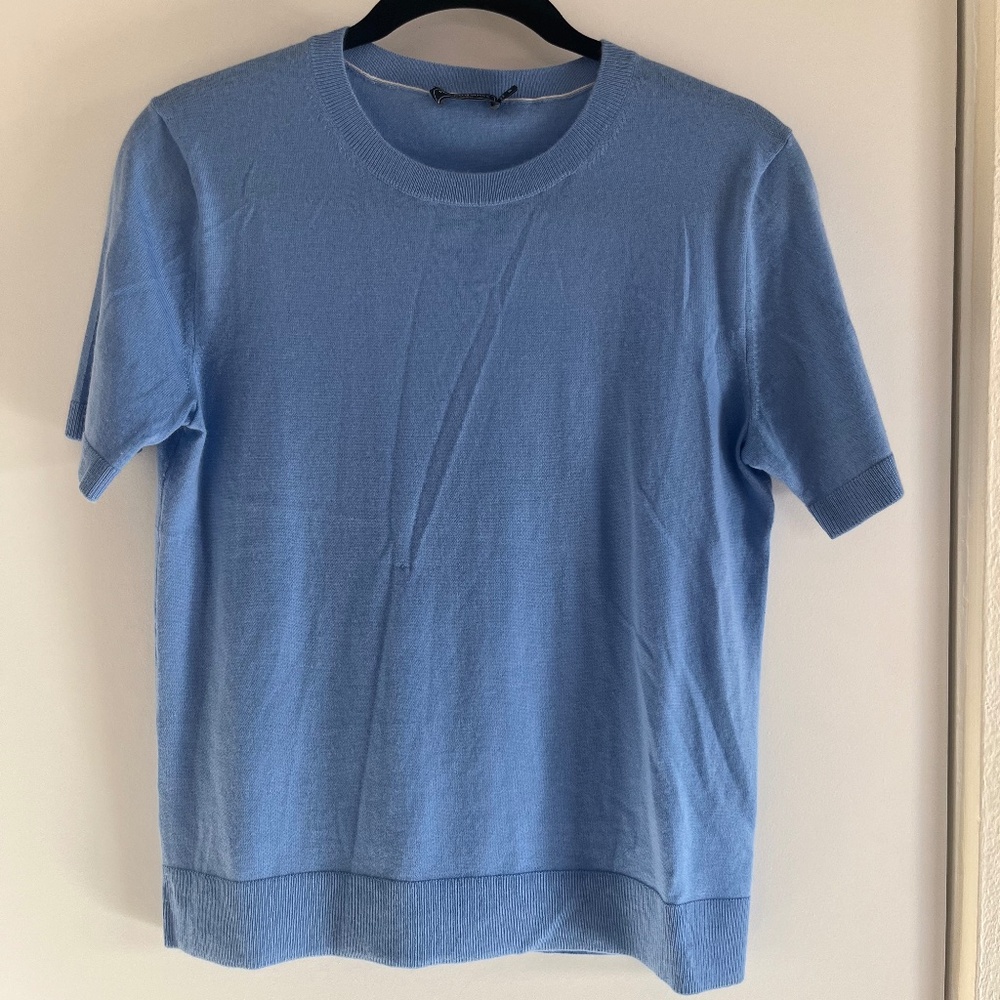 Cashmere Vineyard Vines periwinkle short sleeve sweater size S